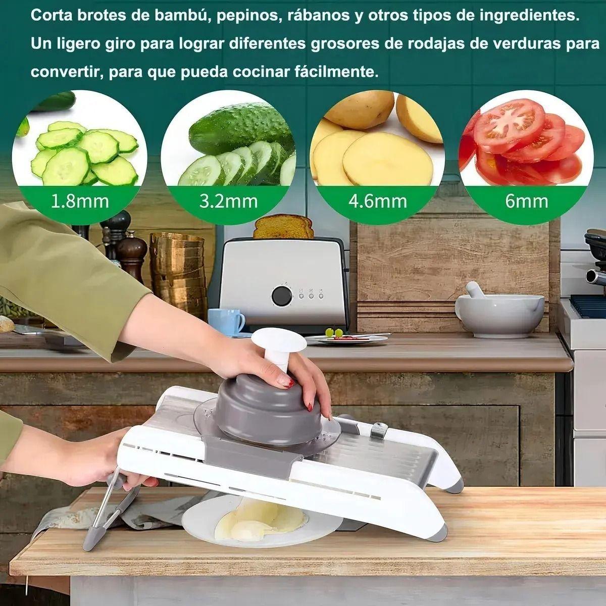 MANDOLINA CORTADOR VERDURAS RALLADOR PICADOR MULTIFUNCIONAL-2