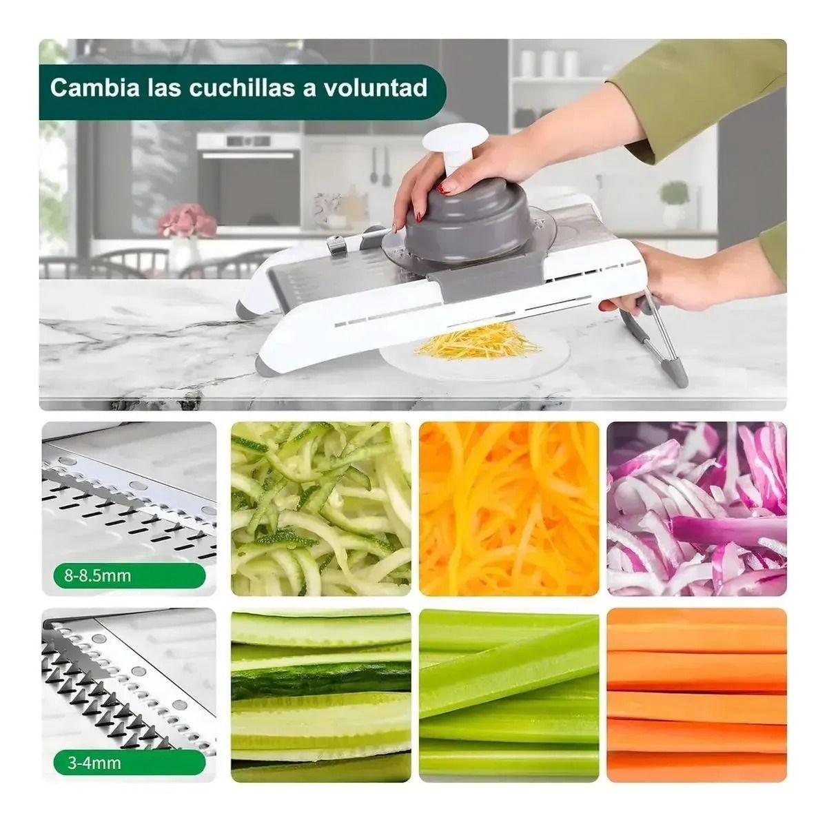 MANDOLINA CORTADOR VERDURAS RALLADOR PICADOR MULTIFUNCIONAL-3