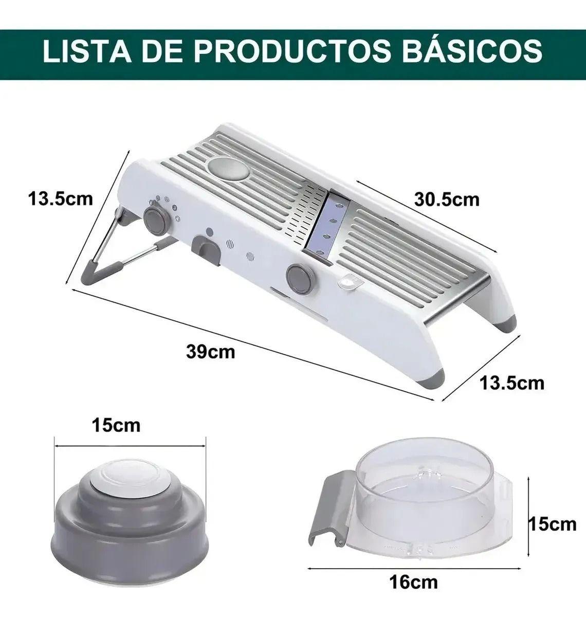 MANDOLINA CORTADOR VERDURAS RALLADOR PICADOR MULTIFUNCIONAL-4