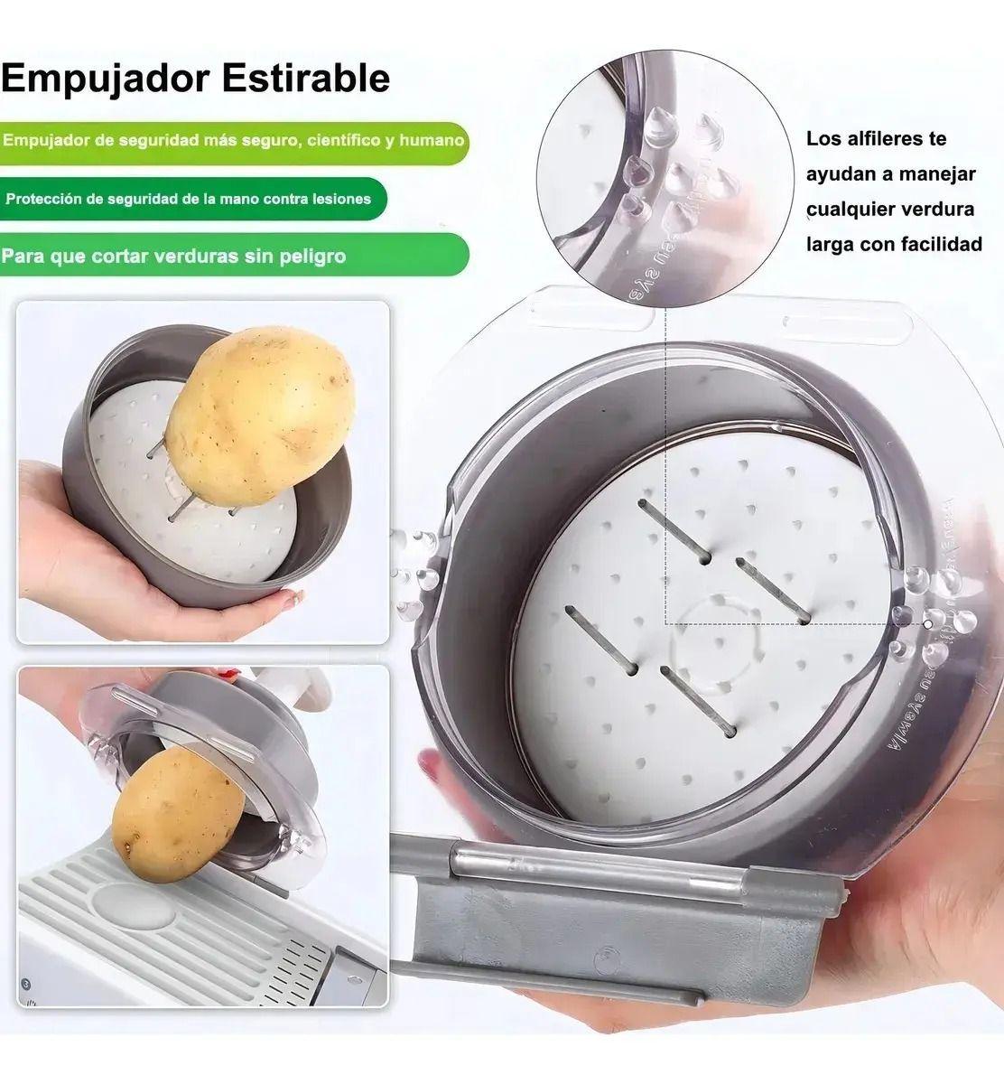 MANDOLINA CORTADOR VERDURAS RALLADOR PICADOR MULTIFUNCIONAL-5