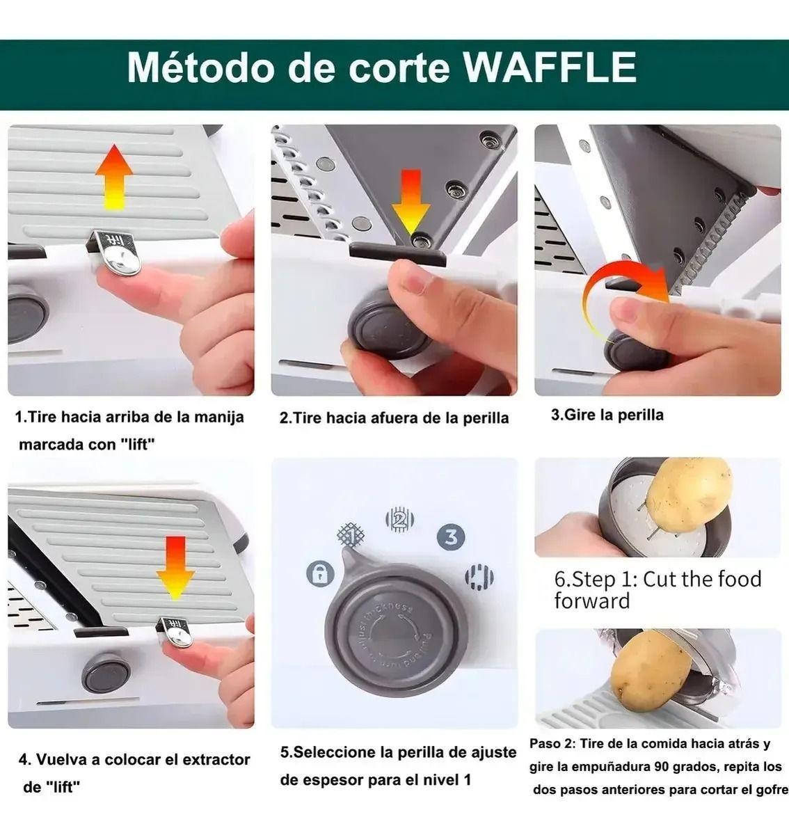 MANDOLINA CORTADOR VERDURAS RALLADOR PICADOR MULTIFUNCIONAL-6