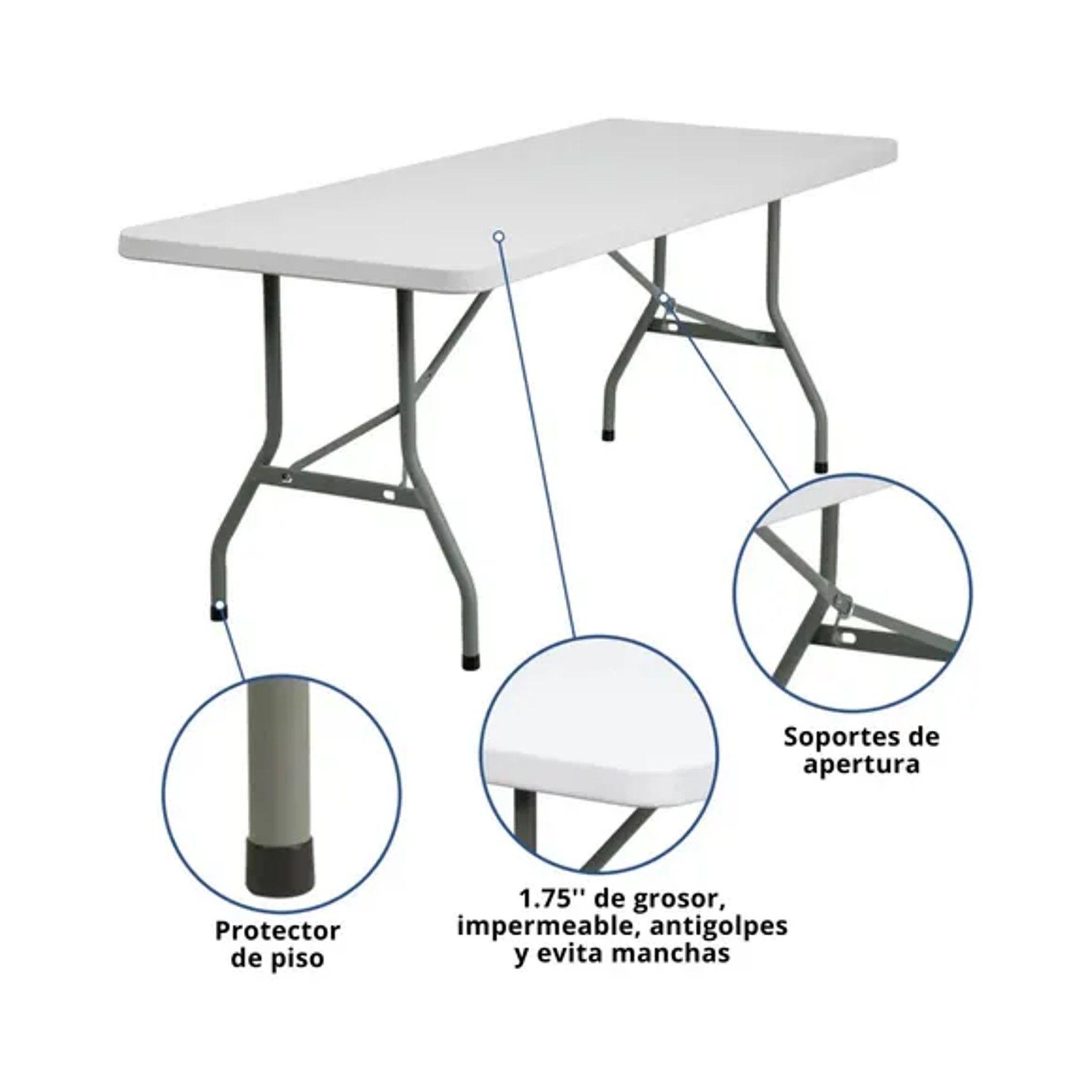 MESA PLEGABLE TIPO MALETA 1 80 MTS PORTATIL TERRAZA CAMPING-2