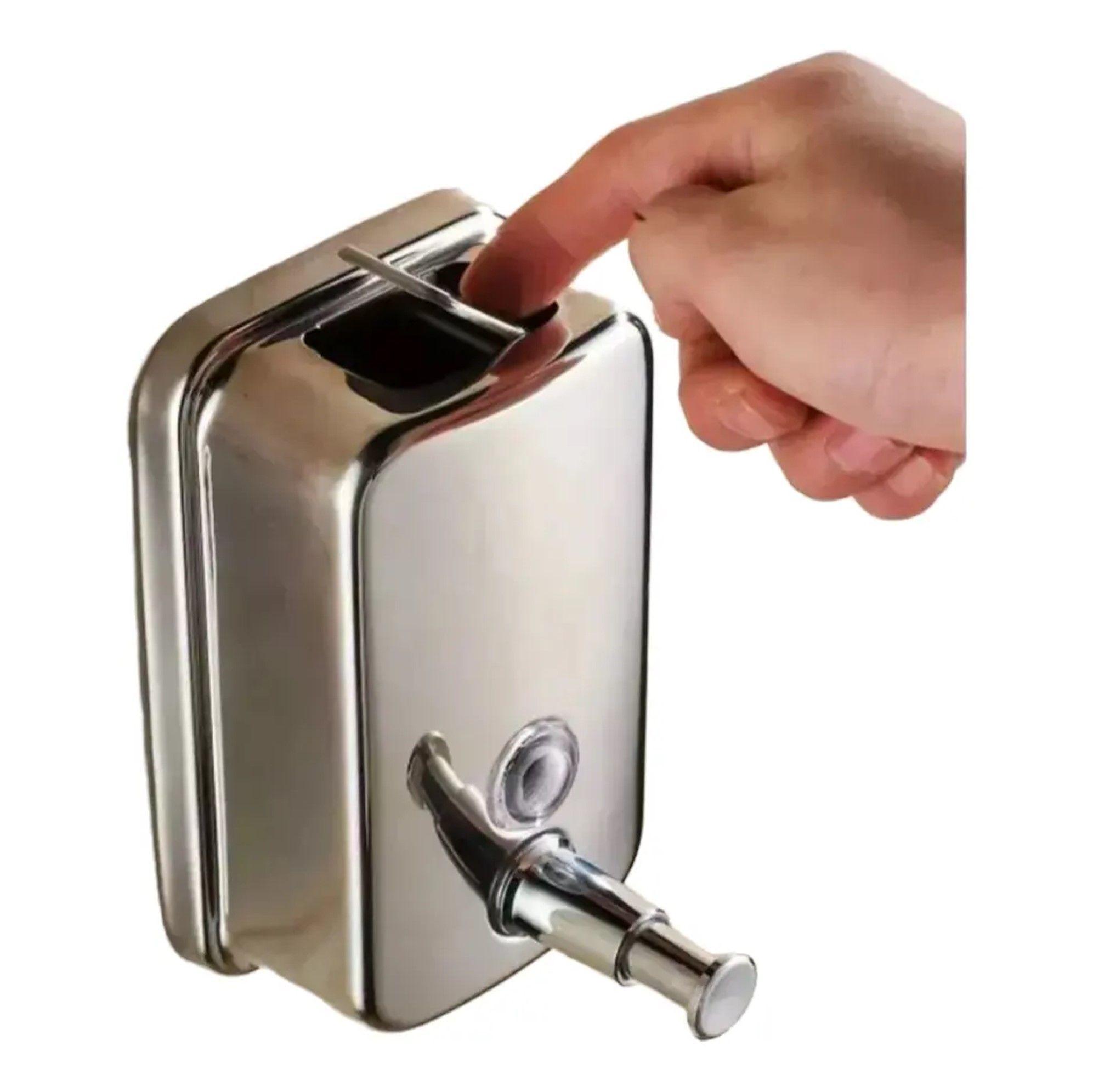 DISPENSADOR JABON ACERO INOXIDABLE 800ML DE PARED-2
