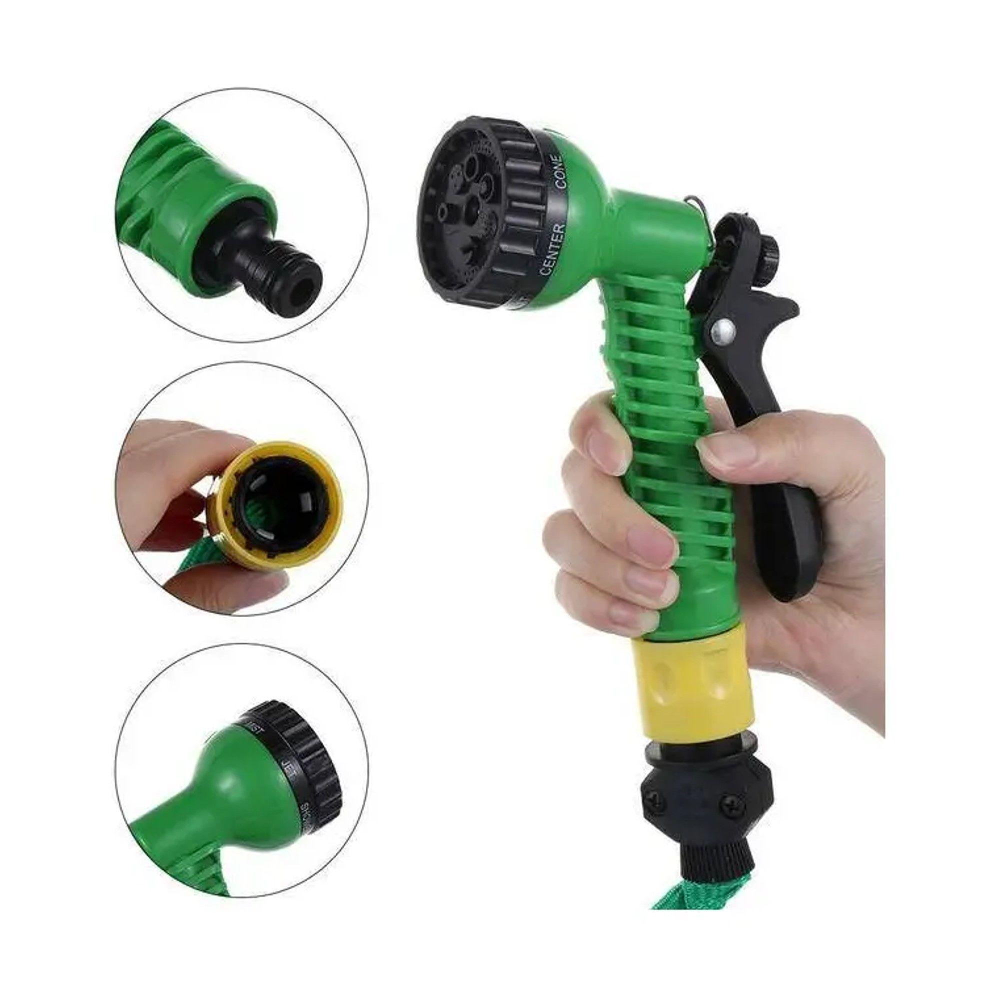 Manguera De Jardin Retractil 15mts Carrete Y Pulverizador 7 Modos-2