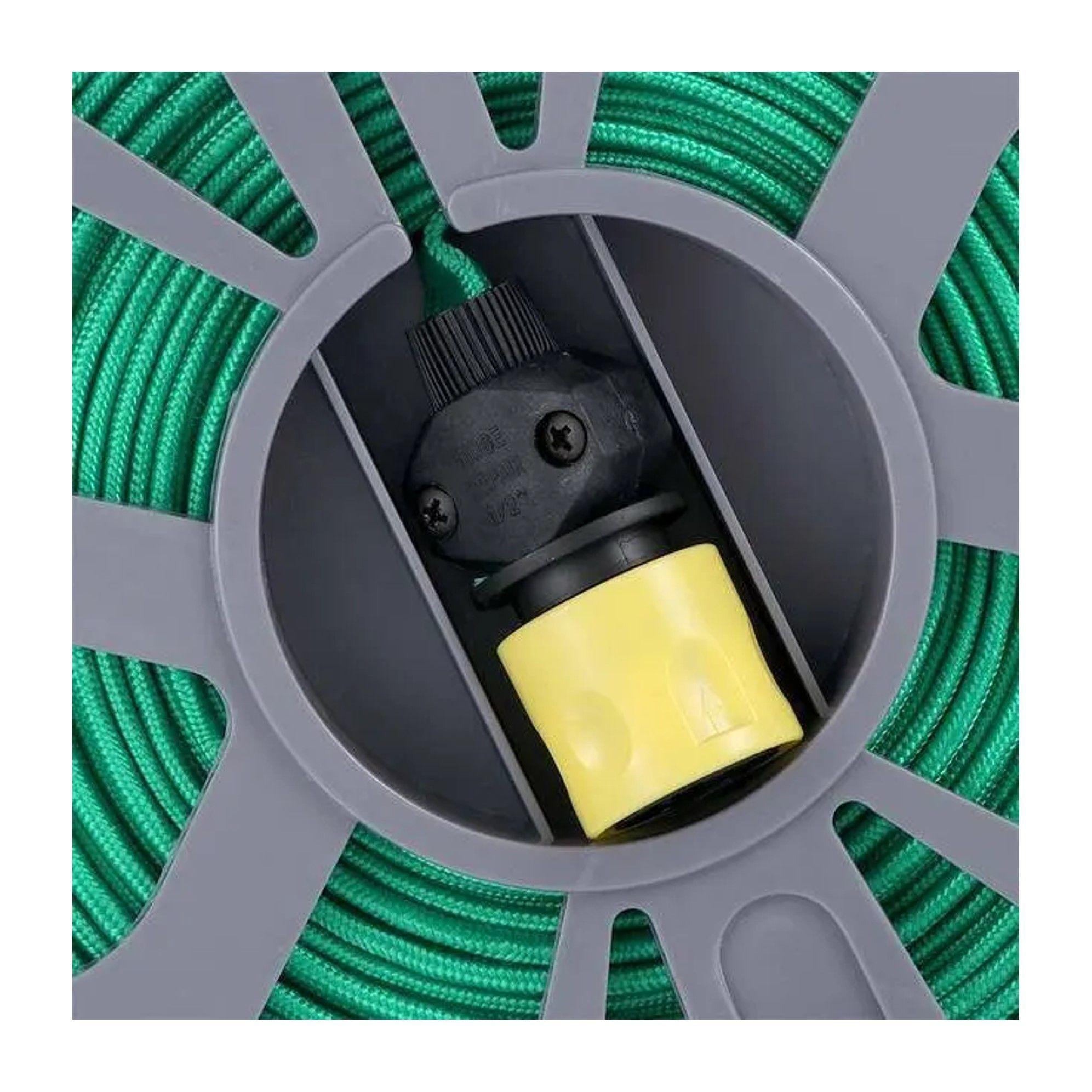 Manguera De Jardin Retractil 15mts Carrete Y Pulverizador 7 Modos-5