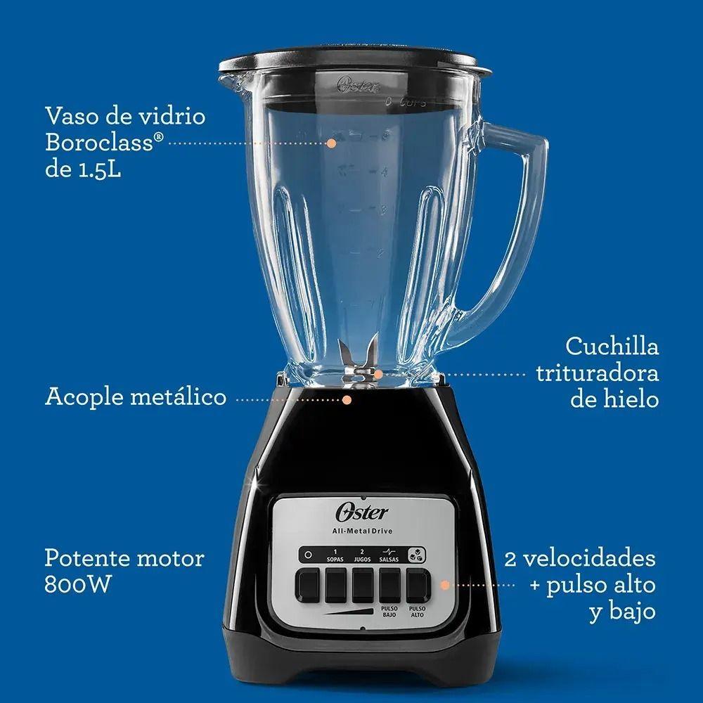 Licuadora Oster Jarra de Vidrio 2 Velocidades 800W-3
