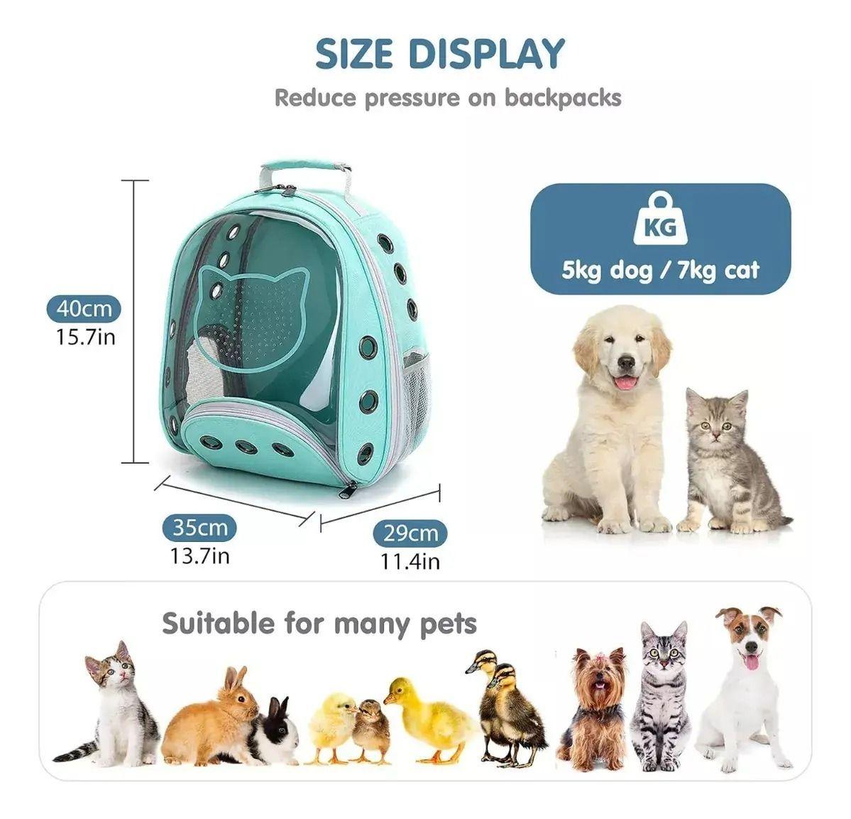 BOLSO DE TRANSPORTE MASCOTAS TRANSPARENTE MEDIANO ERGONOMICO-2