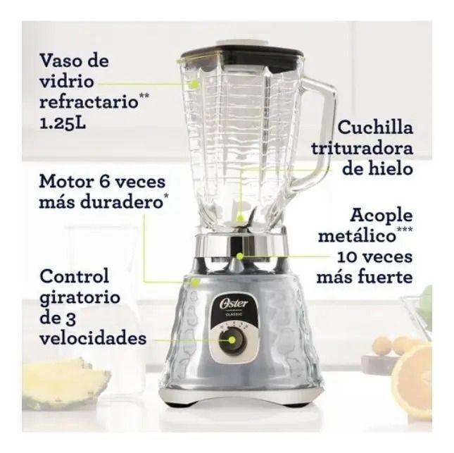 Licuadora Oster 1 25 Litros Classic 1000W Jarra de Vidrio-3
