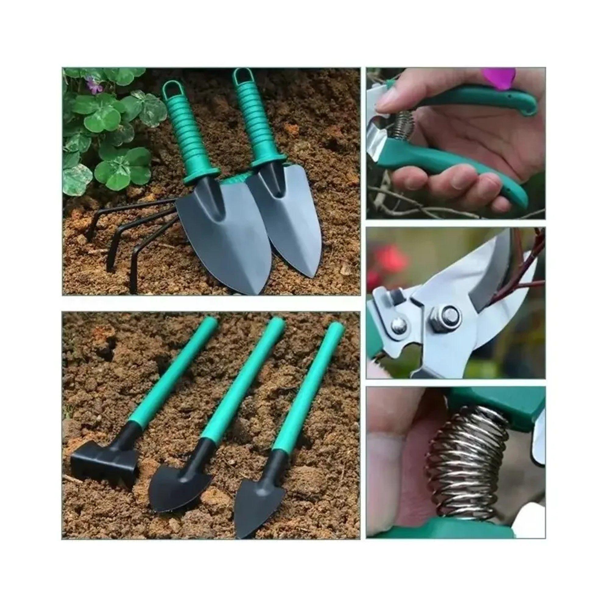 KIT JARDINERIA HERRAMIENTAS RASTRILLO PASTO TIJERA DE PODA-4