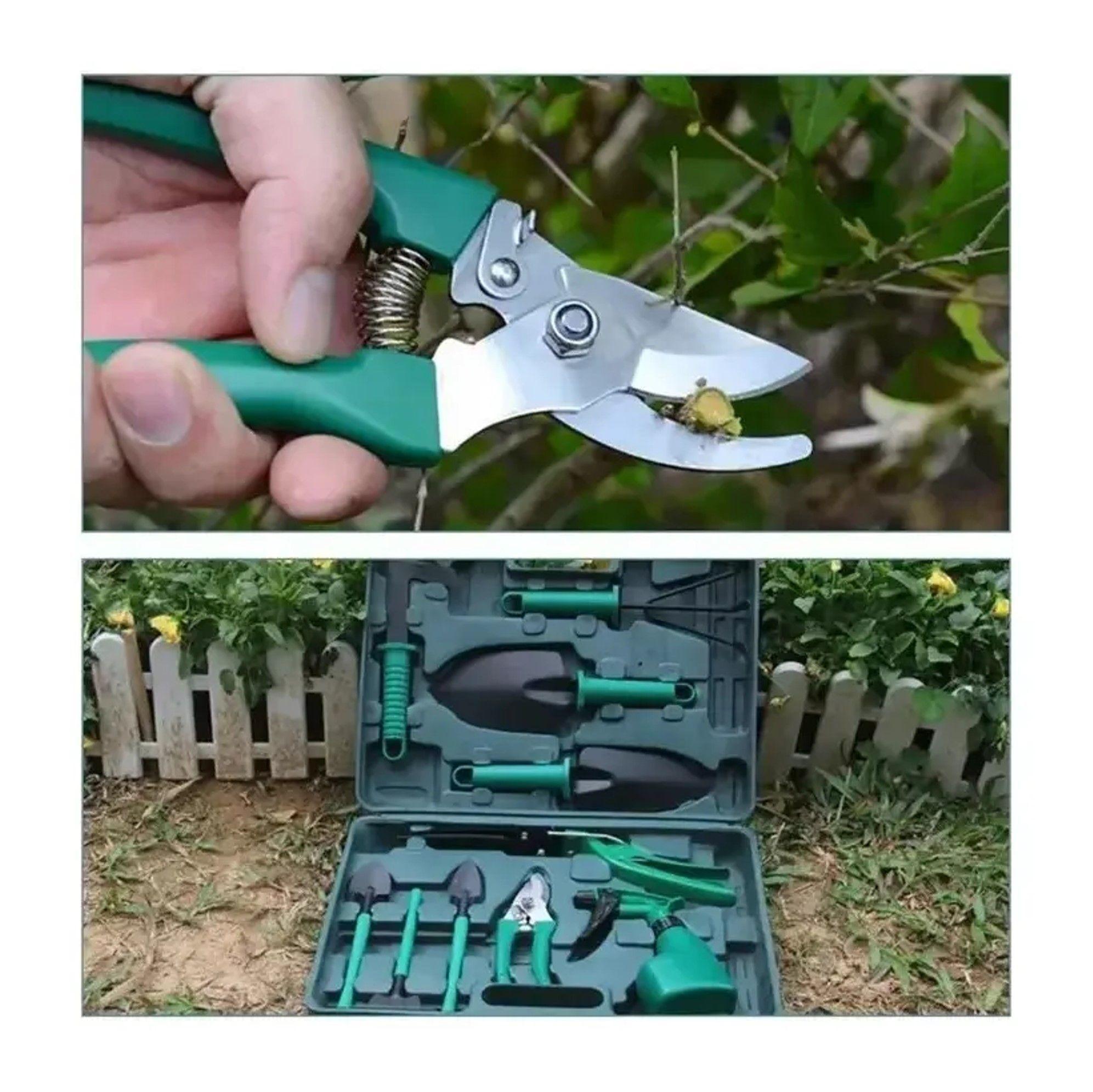 KIT JARDINERIA HERRAMIENTAS RASTRILLO PASTO TIJERA DE PODA-5