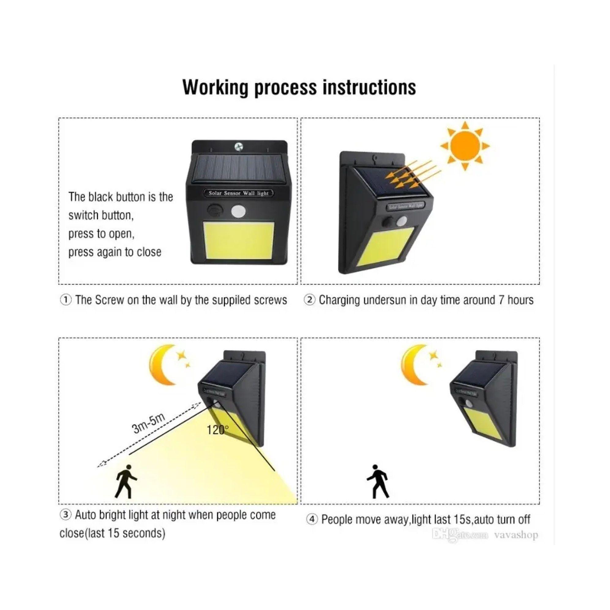 JUEGO DE FOCO LED SOLAR 48LED SENSOR MOVIMIENTO EXTERIOR 5 UNIDADES-2