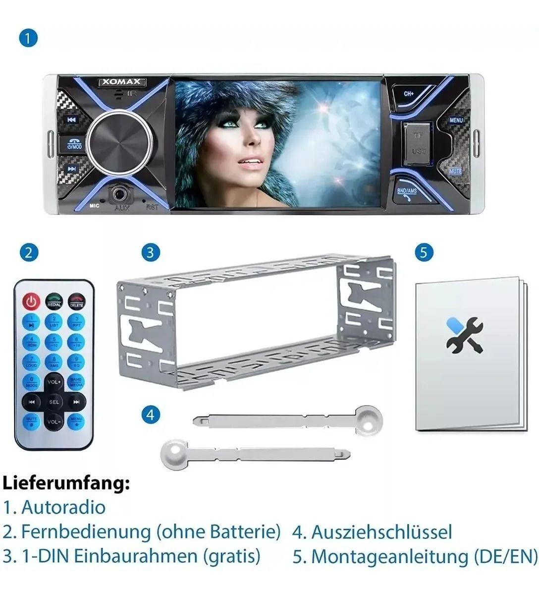 RADIO AUTO 1 DIN CON PANTALLA 4 1 BLUETOOTH USB SD CONTROL-5