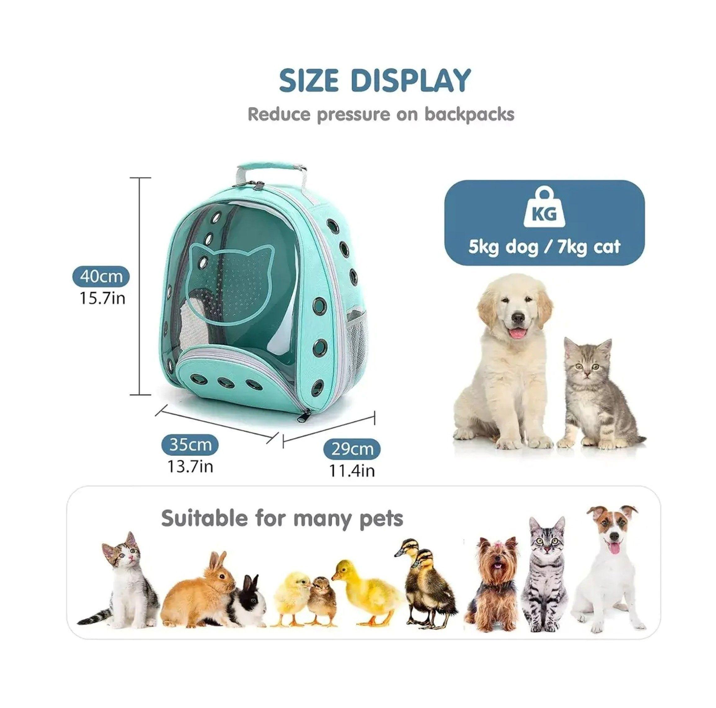 BOLSO PARA TRANSPORTE DE MASCOTAS TRANSPARENTE PLASTICO MEDIANO-2