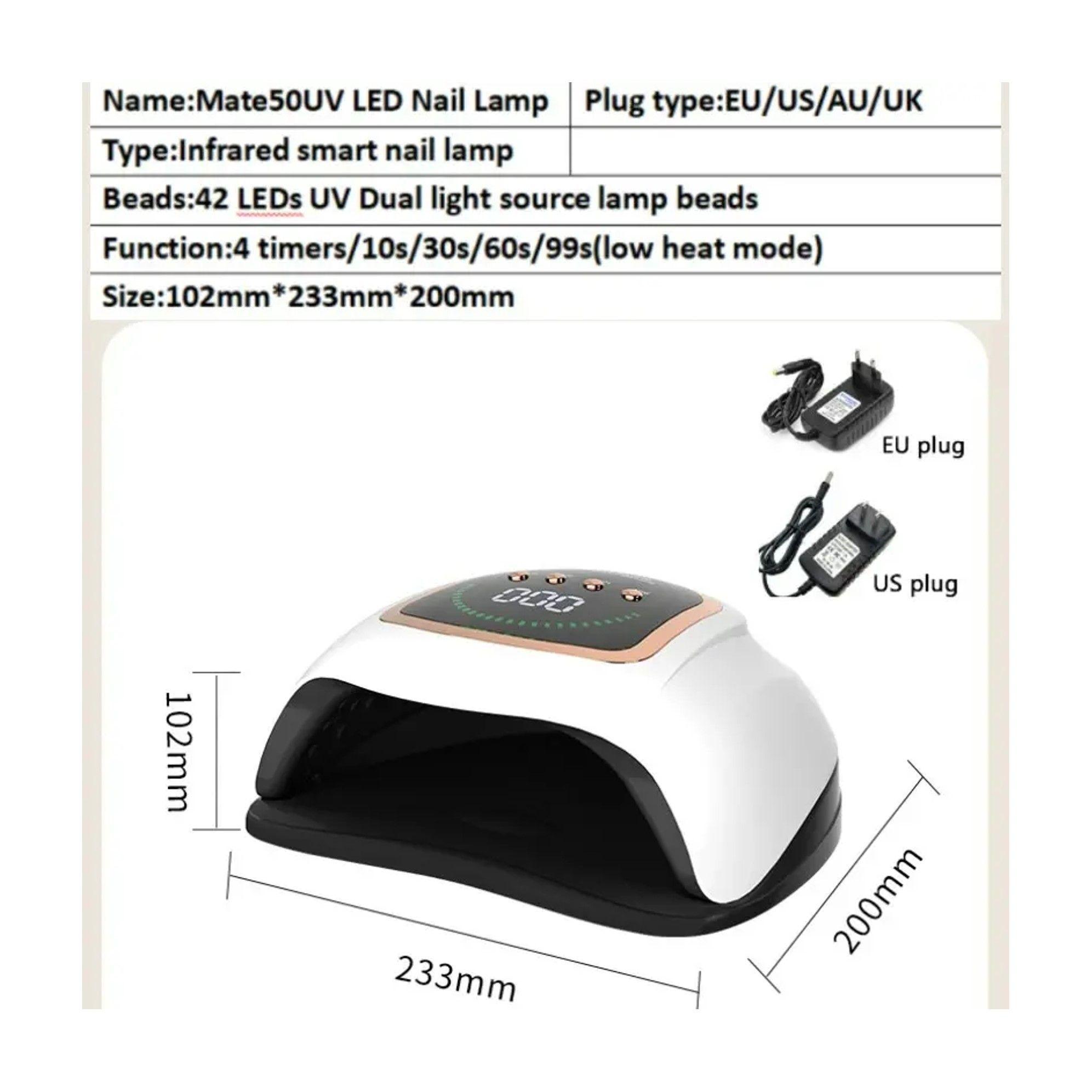 SECADOR U A UV LED LAMPARA MANICURE LCD PROFESIONAL 300W-2