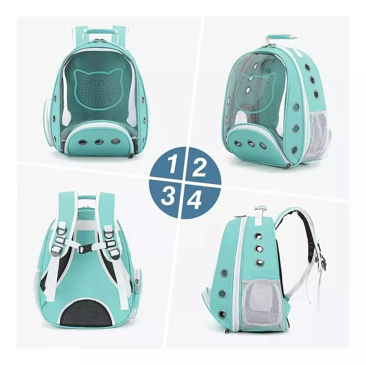 BOLSO TRANSPORTE MASCOTAS TRANSPARENTE ERGONOMICO M-3