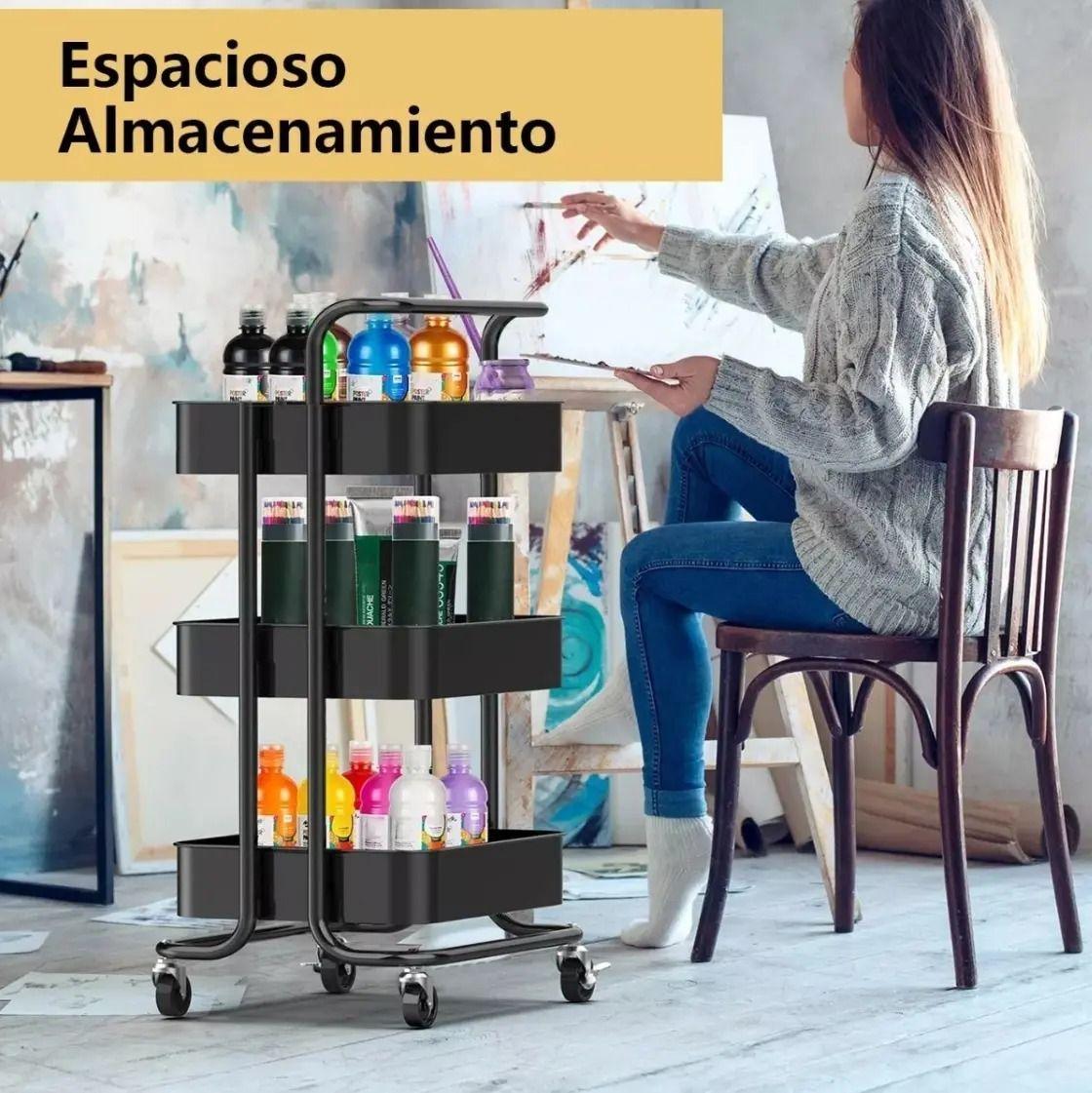 CARRO ORGANIZADOR ESTANTE DE ALMACENAMIENTO 3 NIVELES-4