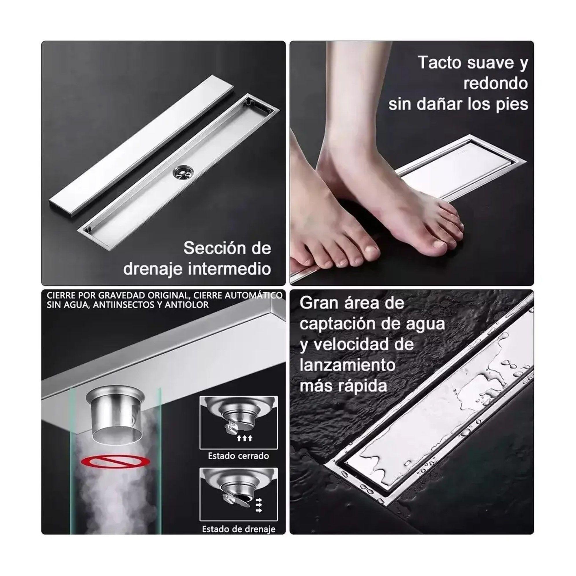 REJILLA DE CUBIERTA ANTI OLOR DUCHA ANTI OBSTRUCCION 10 40CM-1