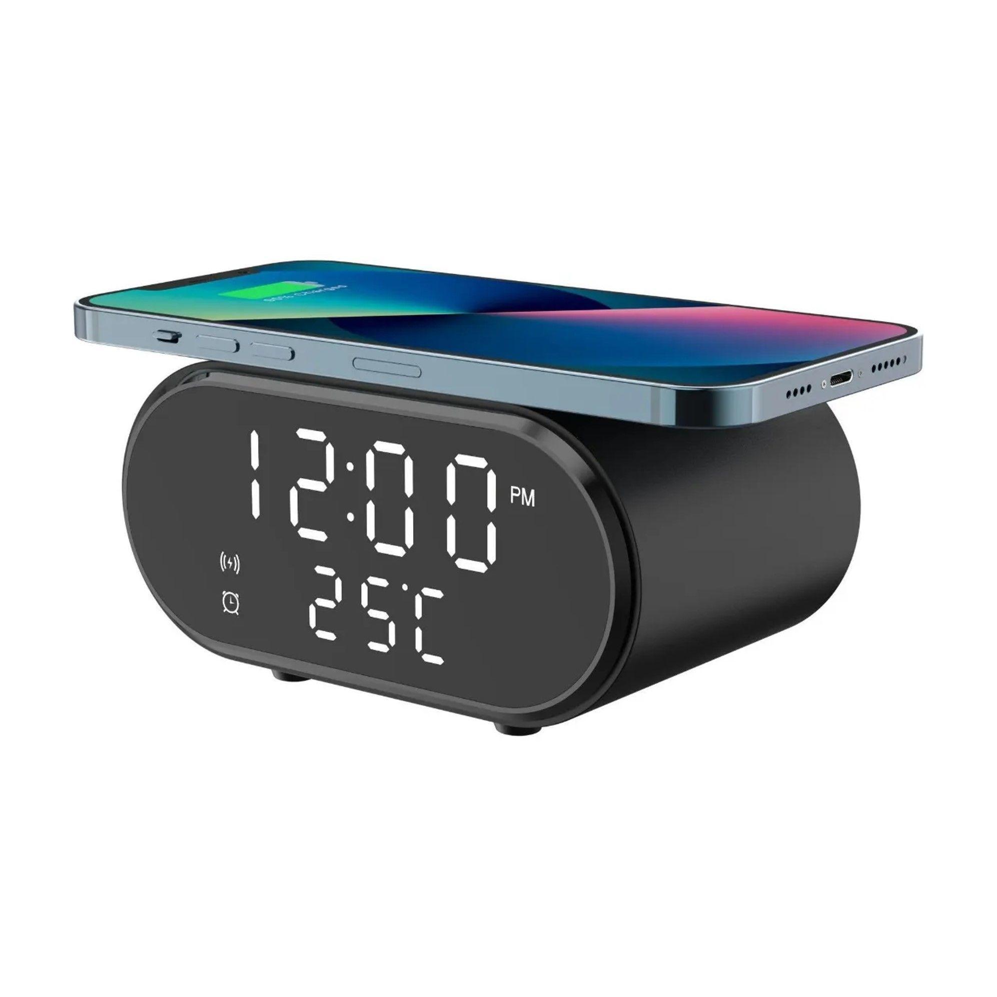 CARGADOR INALAMBRICO RELOJ DESPERTADOR TERMOMETRO-0