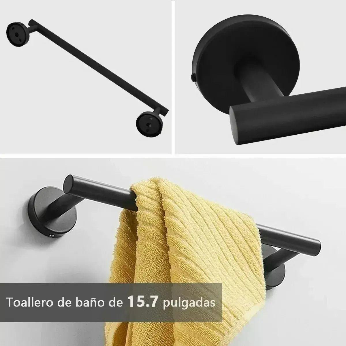 SET DE 6 ACCESORIOS DE BA O ACERO INOXIDABLE-4