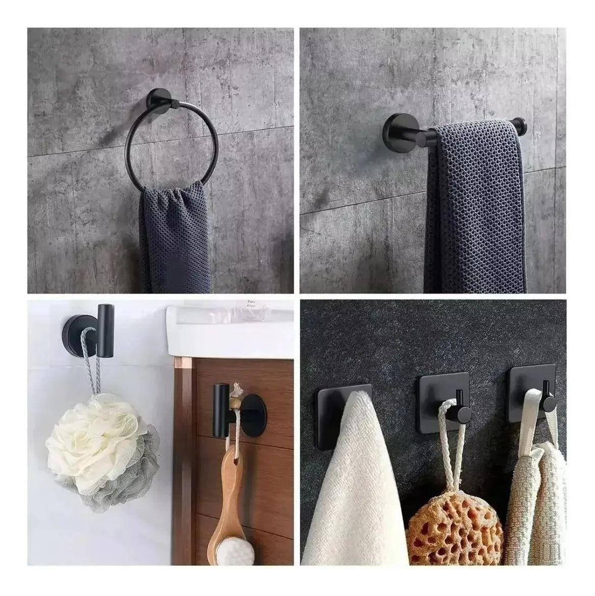 SET DE 6 ACCESORIOS DE BA O ACERO INOXIDABLE-5