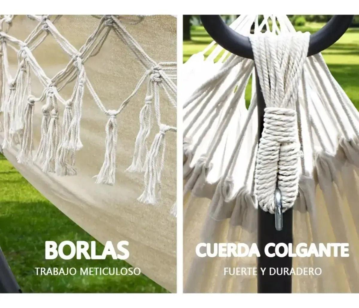 HAMACA CON BORLAS PARA EXTERIORES 150X200CM-5