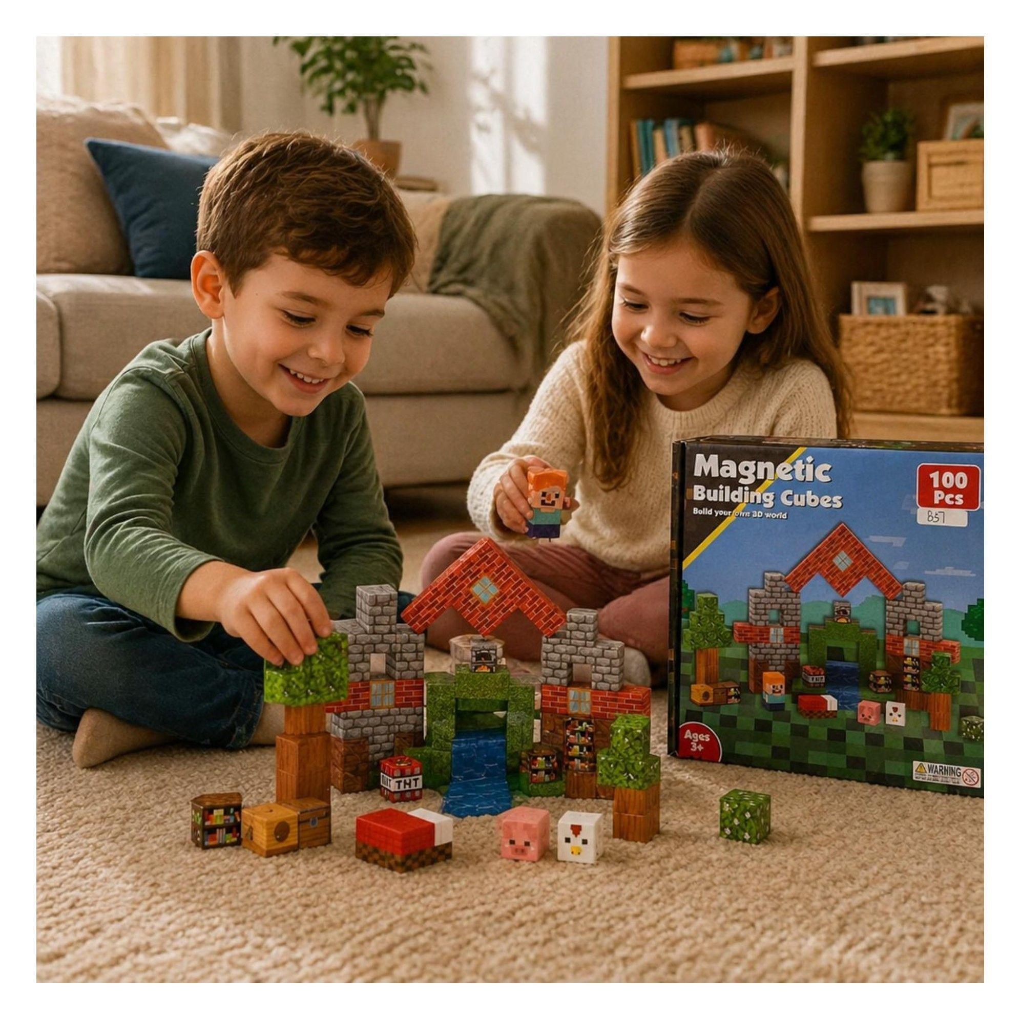 JUGUETE 100 BLOQUES MAGN TICOS DE CONSTRUCCI N PARA NI OS-4