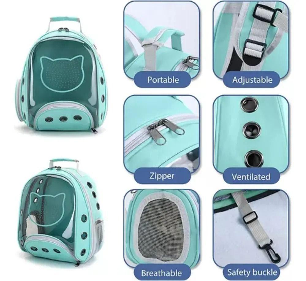 BOLSO TRANSPARENTE DE TRANSPORTE PARA MASCOTAS ERGONOMICO MEDIANO-4