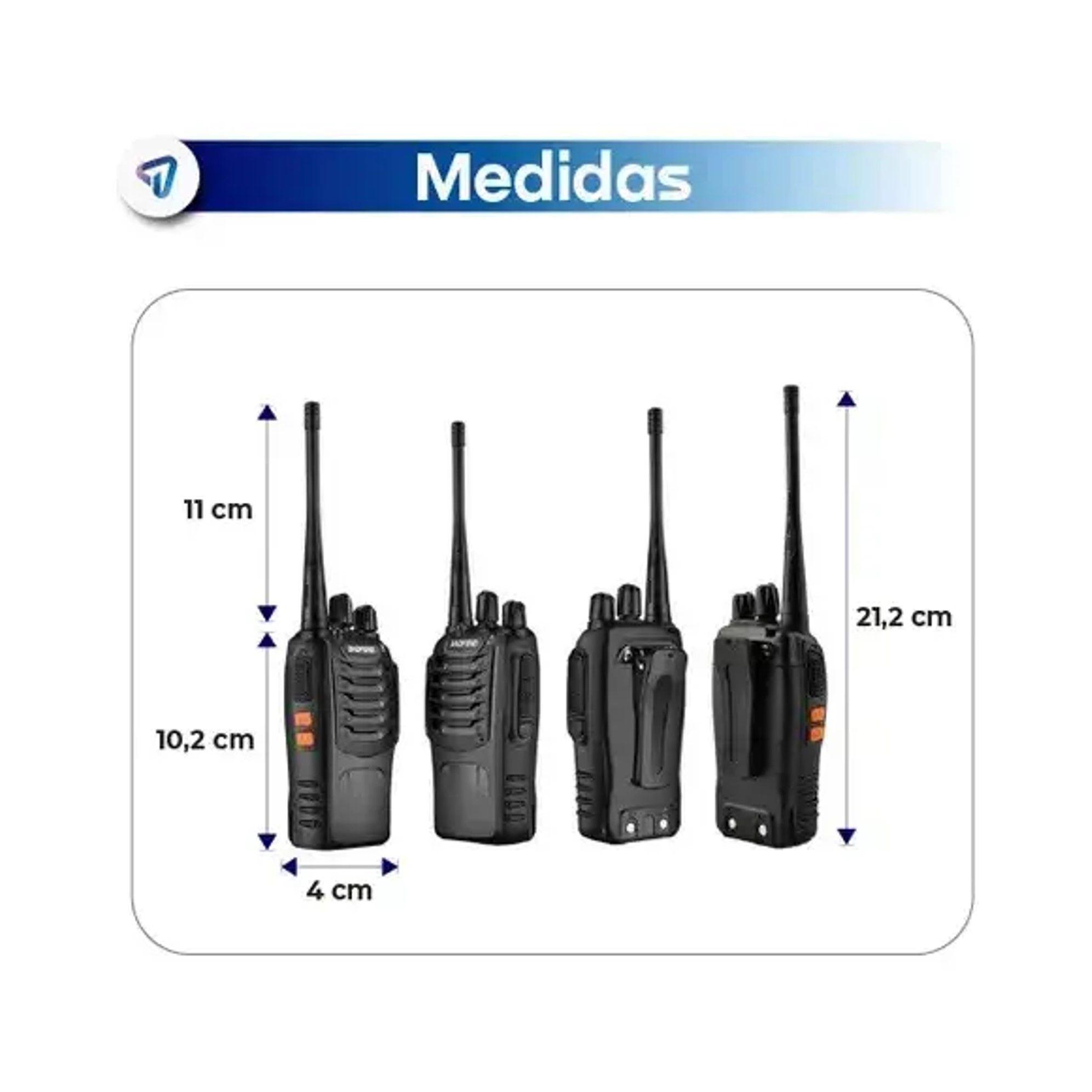 WALKIE TALKIE BF 888S RADIO TRANSMISOR PACK DUOS RECARGABLE USB CON LINTERNA LED-4