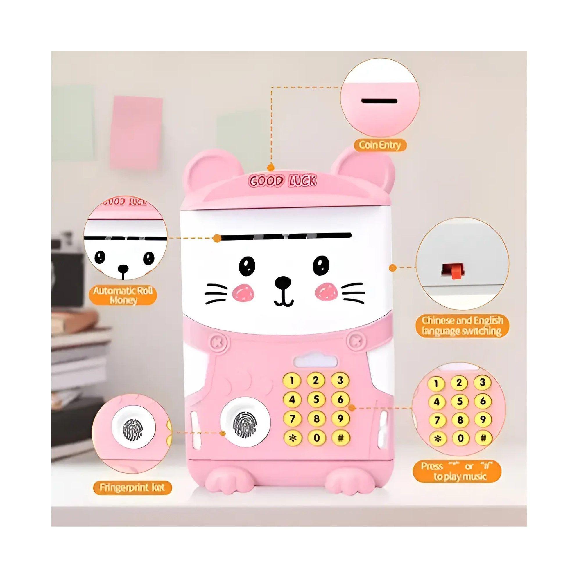 ALCANCIA INFANTIL GATO AUTOMATICA CONTRASE A SONIDO Y HUELLA-4