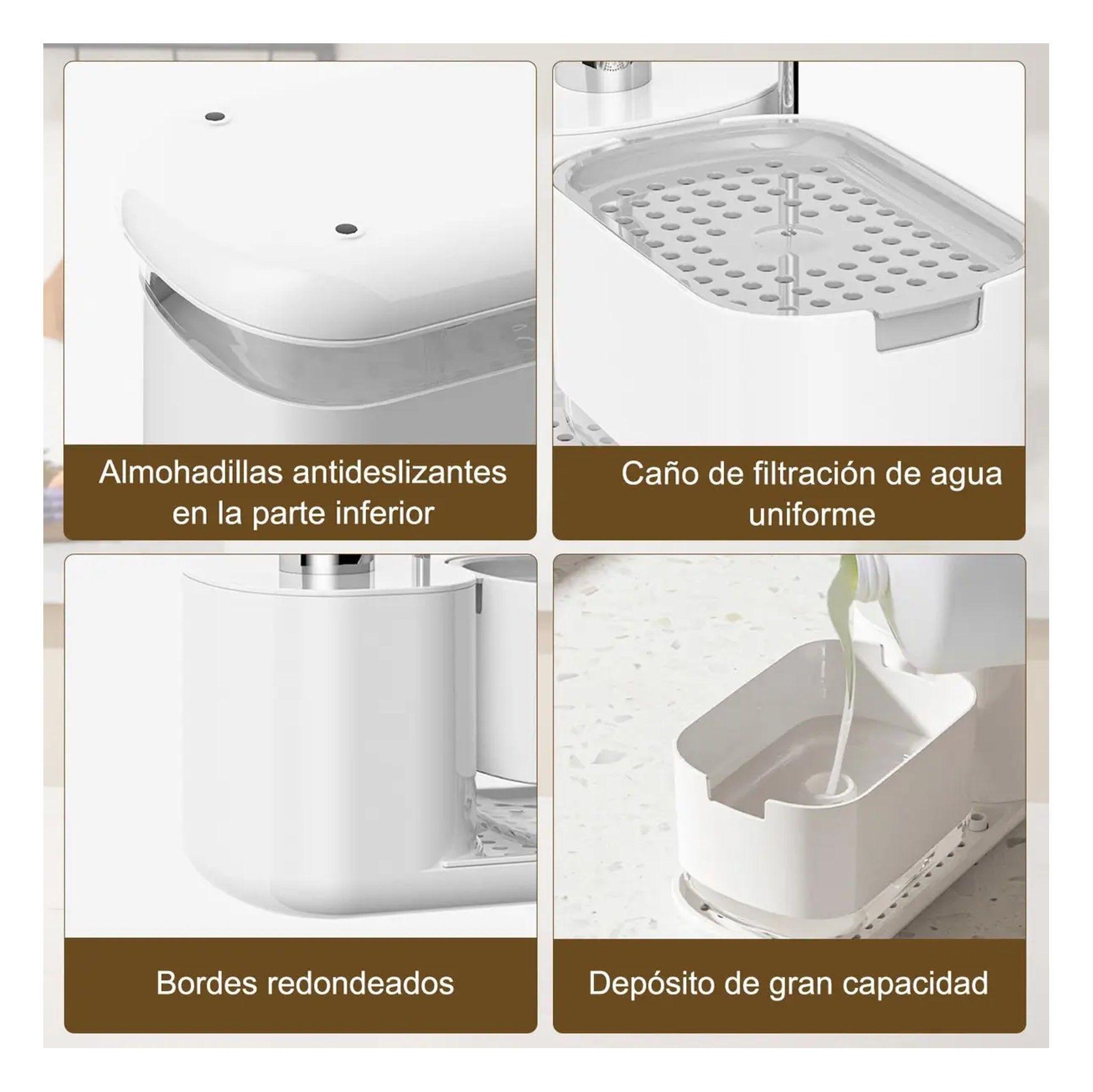 Dispensador De Jabon De Cocina Con Toallero Y Portaesponjas-4