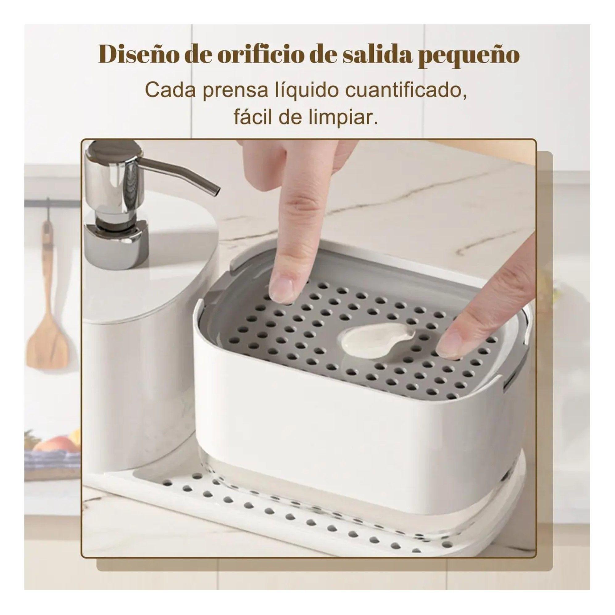 Dispensador De Jabon De Cocina Con Toallero Y Portaesponjas-5