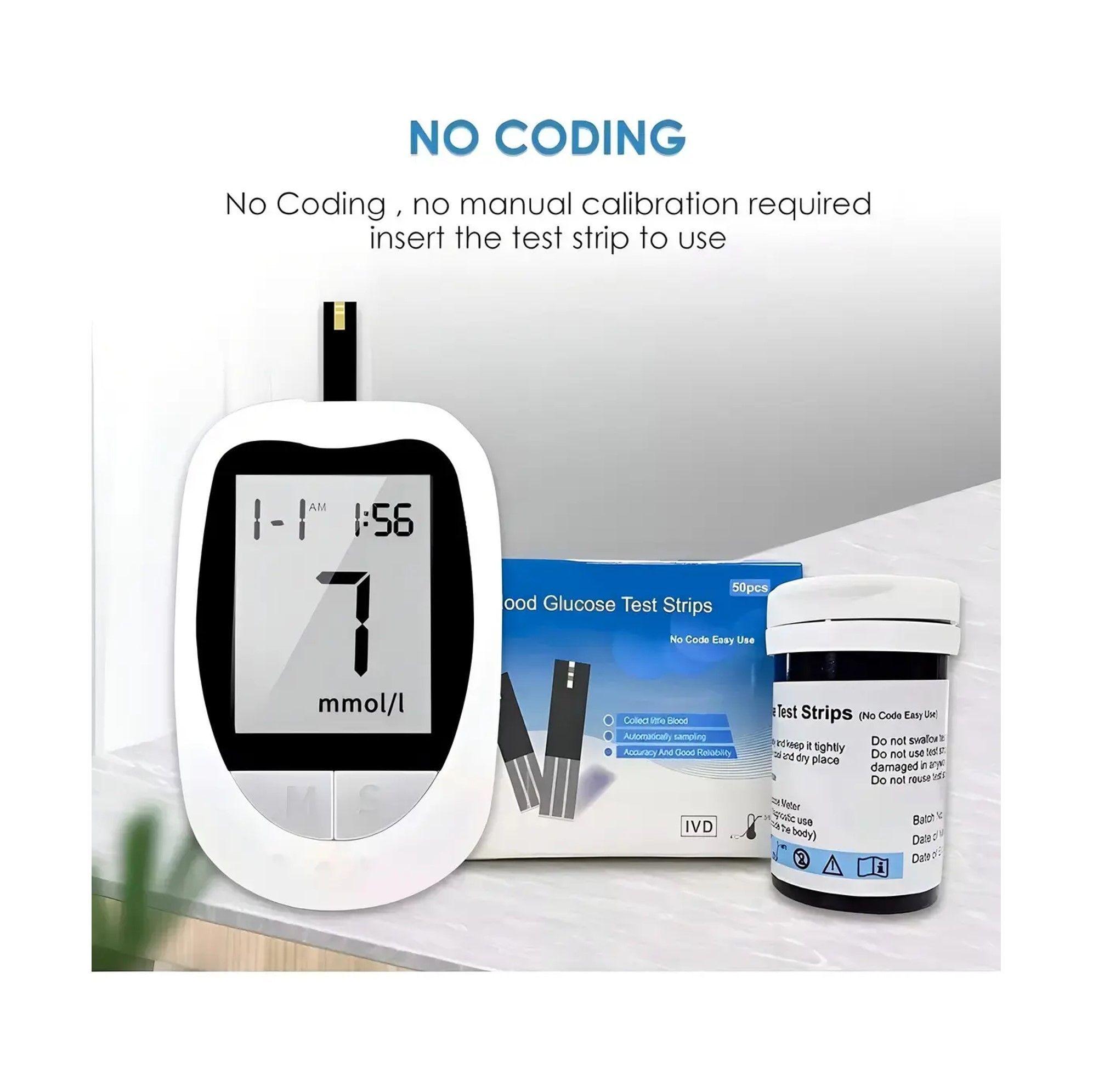 GLUCOMETRO DIGITAL MEDIDOR DE GLUCOSA 50 TIRAS Y 50 LANCETAS-4