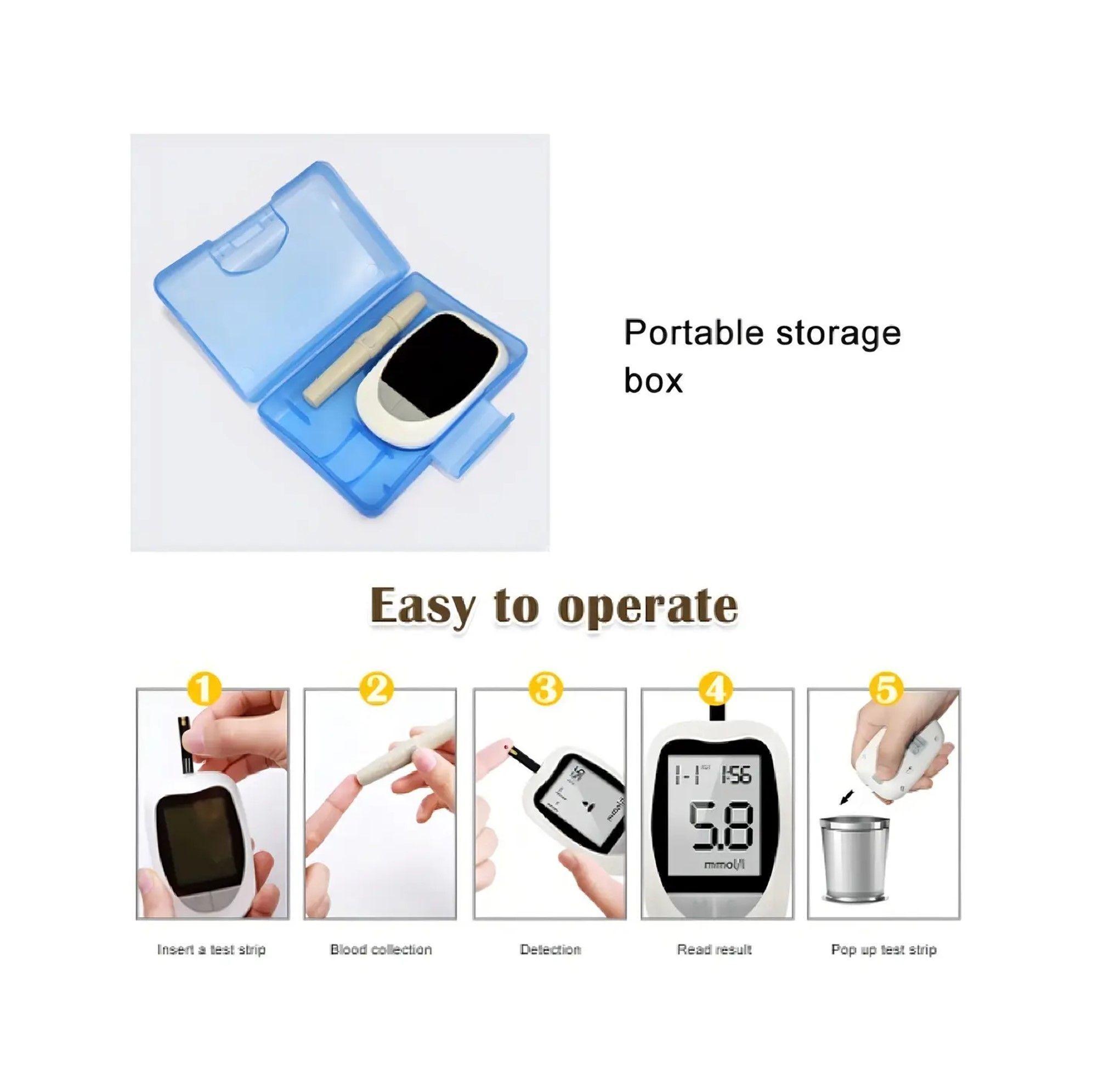 GLUCOMETRO DIGITAL MEDIDOR DE GLUCOSA 50 TIRAS Y 50 LANCETAS-6