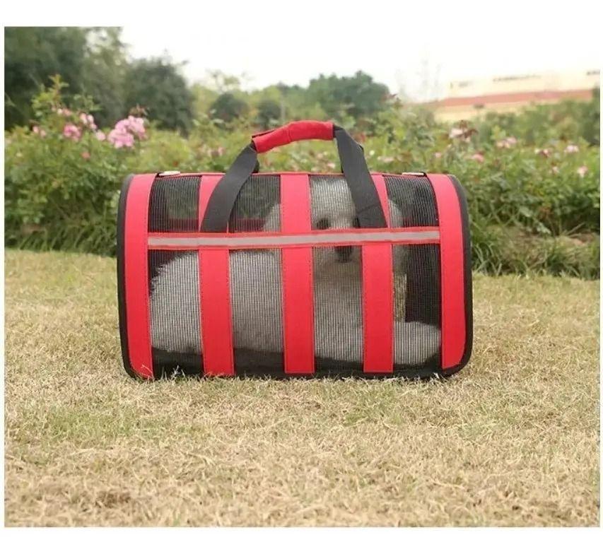 BOLSO DE TRANSPORTE PARA MASCOTAS TALLA M VERDE MALLA-4