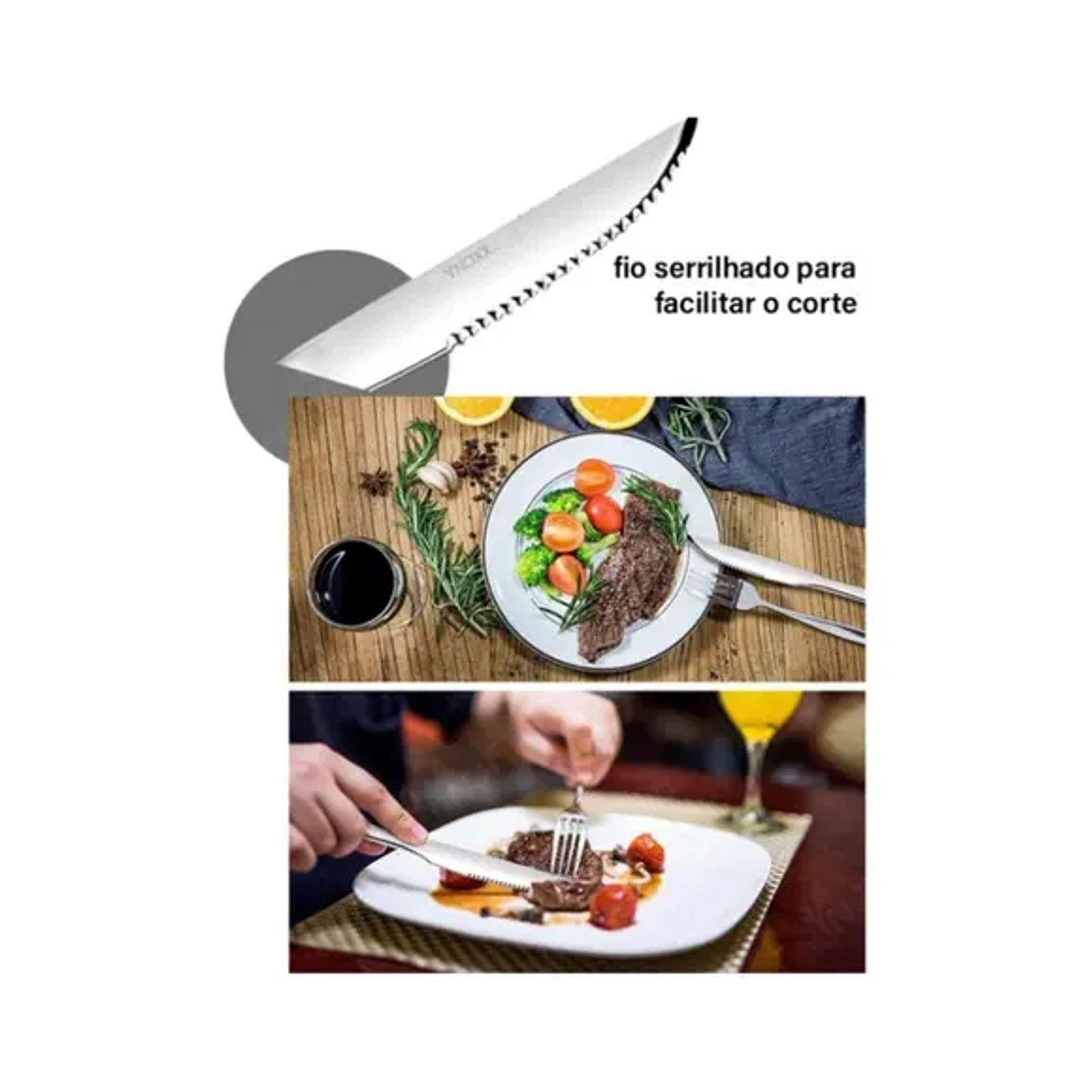 Juego de 6 Cuchillos De Mesa Acero Inoxidable-2