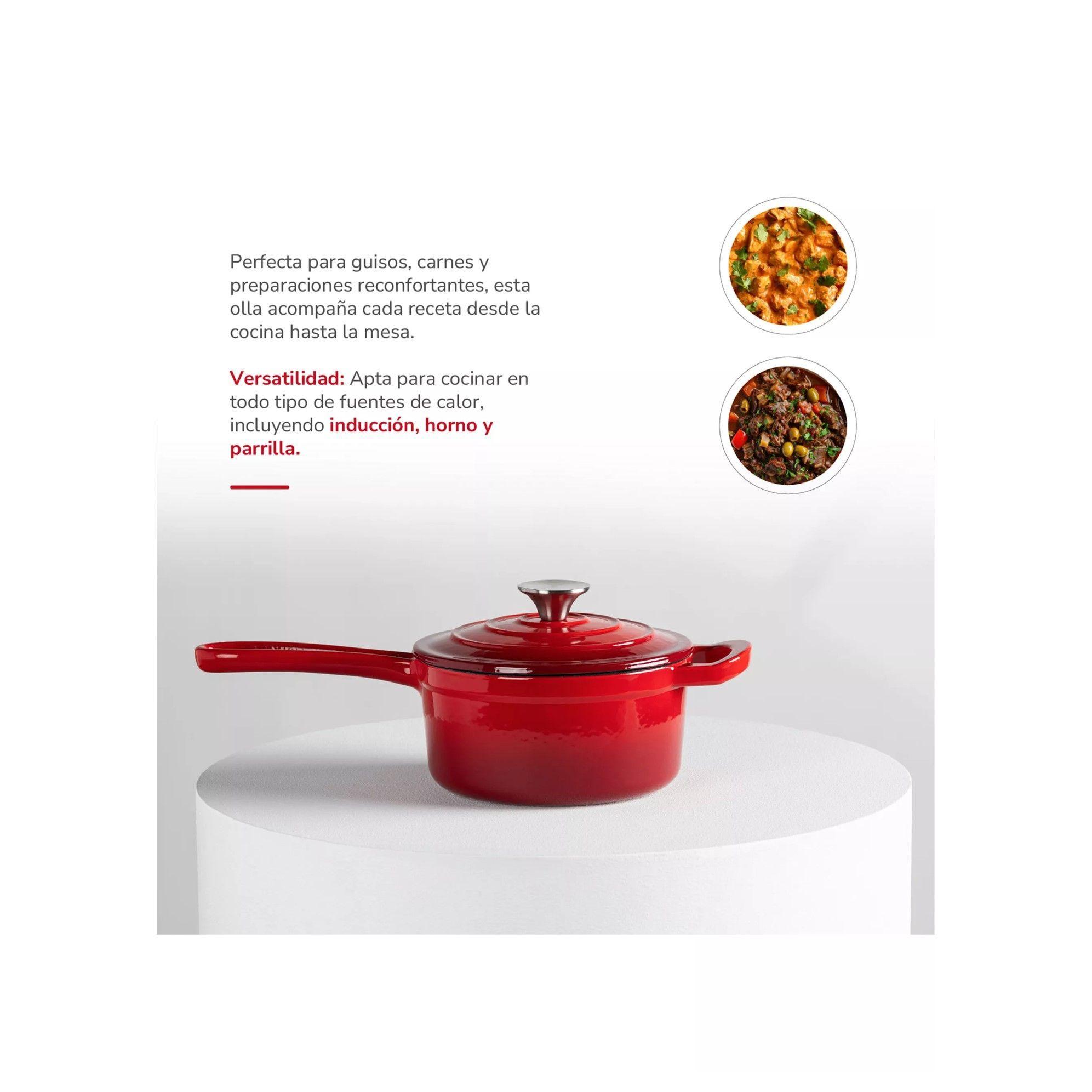 Olla Thomas De Hierro Fundido Antiadherente Con Tapa 19cm-3