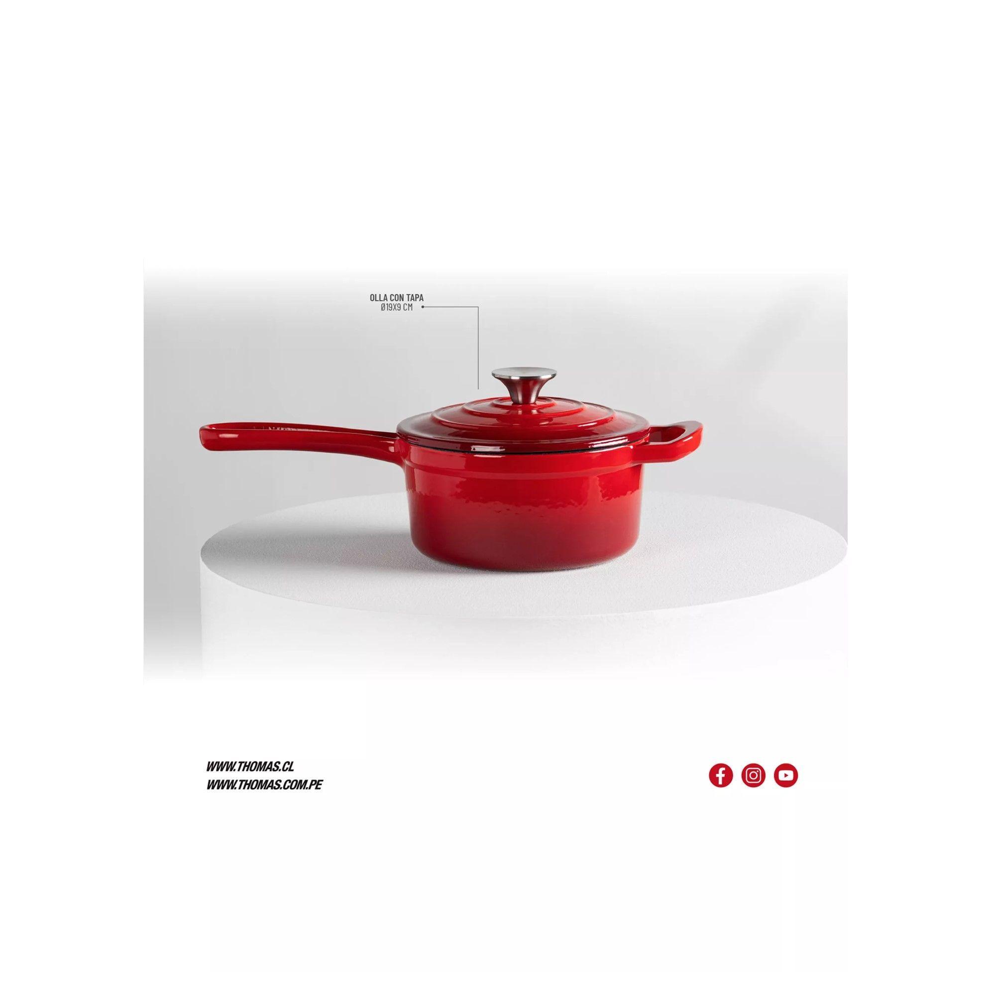 Olla Thomas De Hierro Fundido Antiadherente Con Tapa 19cm-5