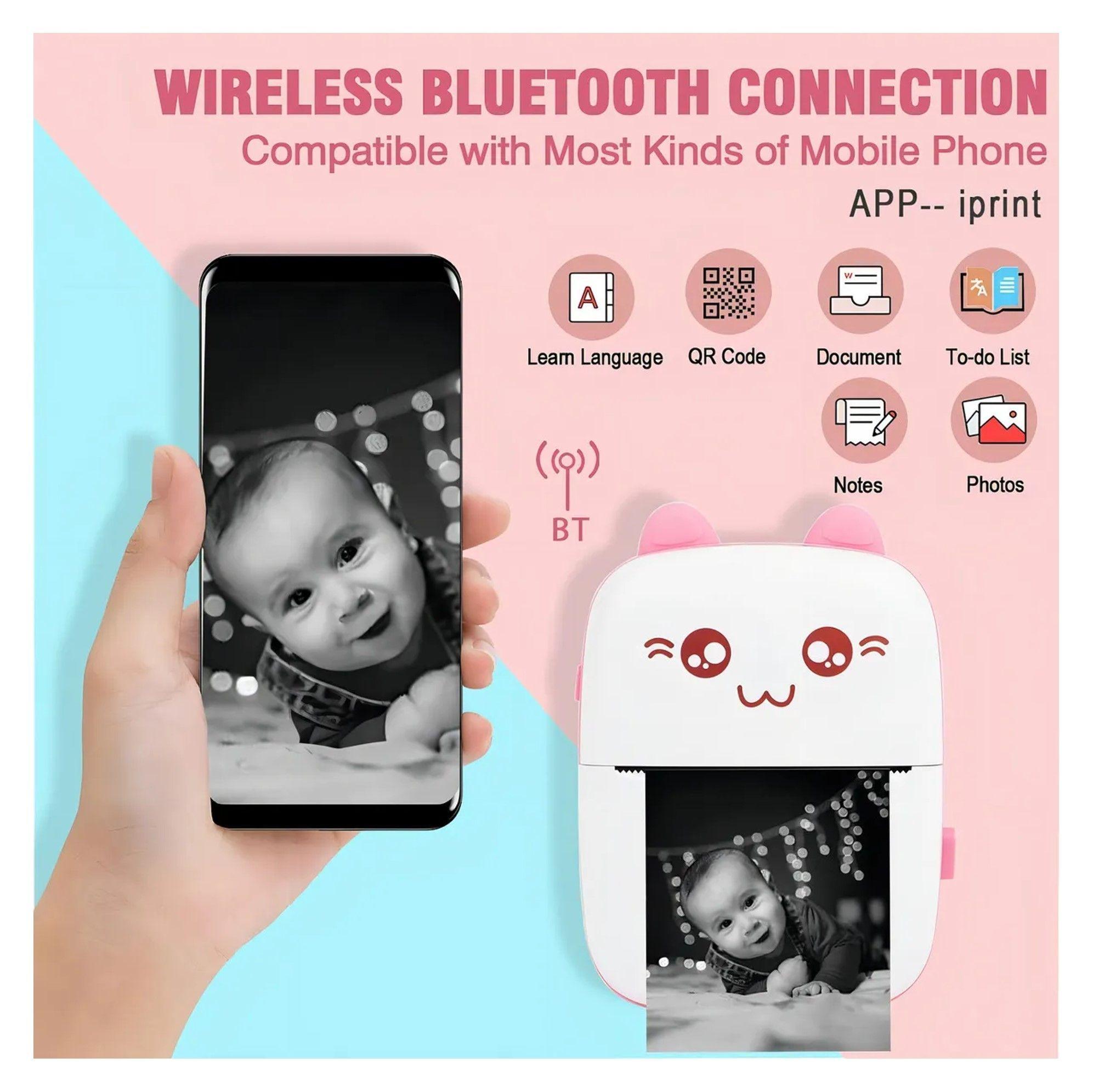 MINI IMPRESORA PORTATIL GATITA BLUETOOTH 200DPI-3
