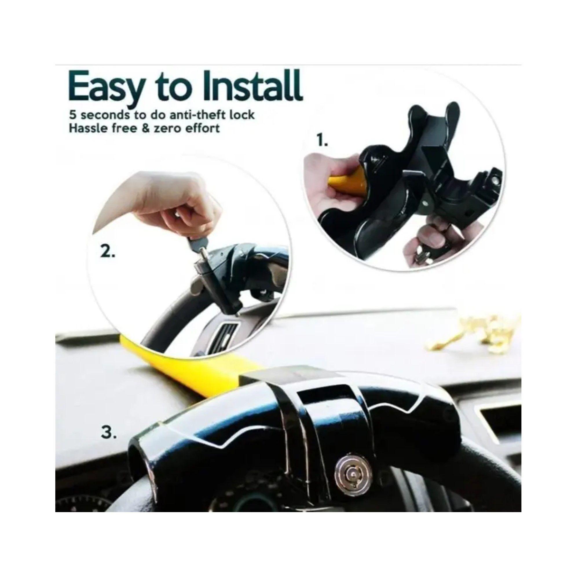 TRABA VOLANTES ANTI ROBO SEGUIRDAD AUTO TIPO T CON 2 LLAVE-2