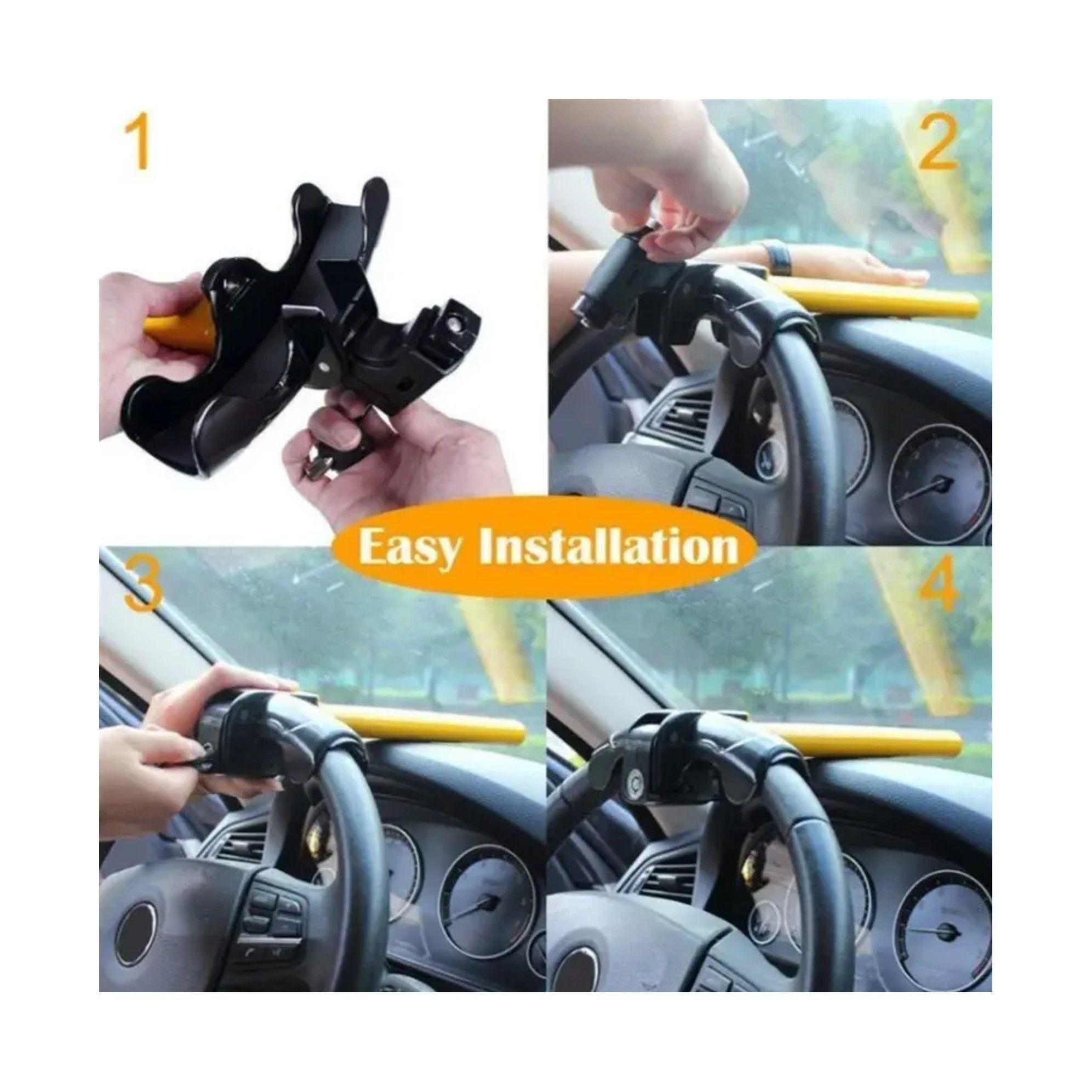 TRABA VOLANTES ANTI ROBO SEGUIRDAD AUTO TIPO T CON 2 LLAVE-3