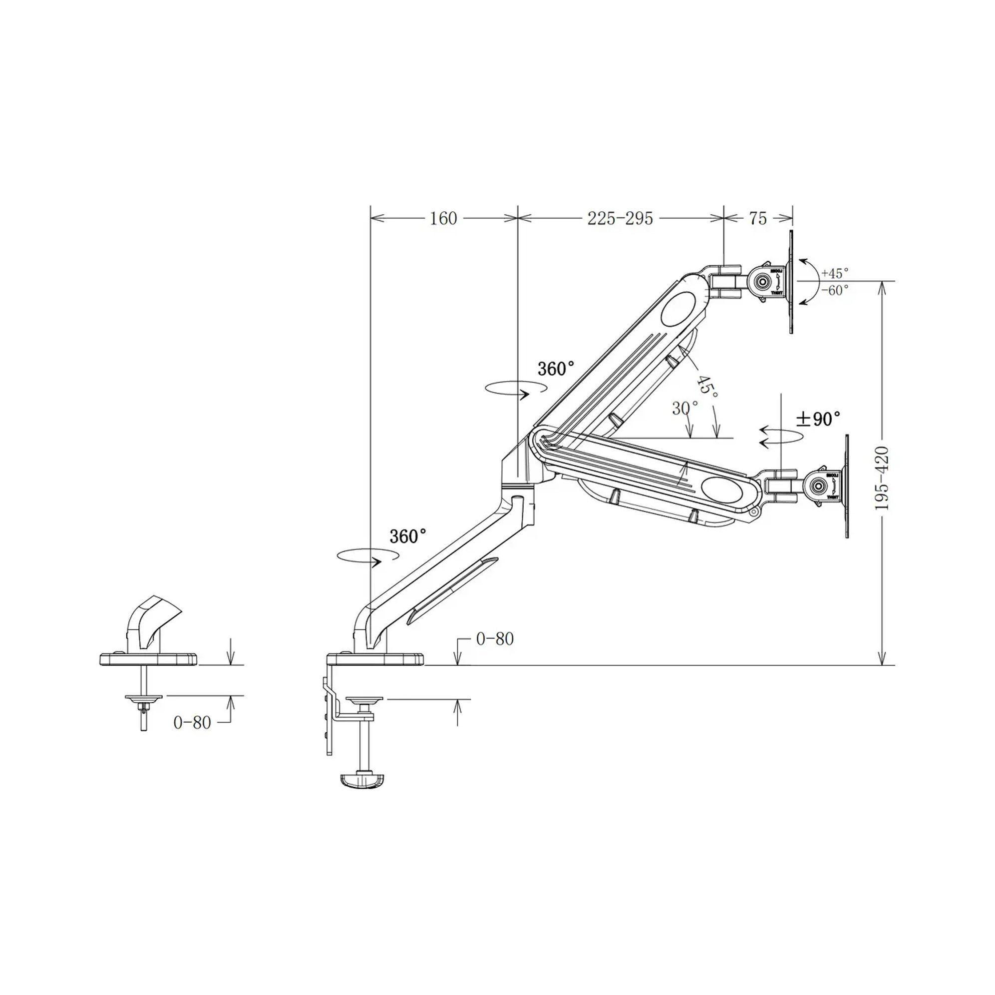 Soporte Brazo Ergon mico De Mesa Para Tv o Monitor 17 a 30 Pulgadas-2