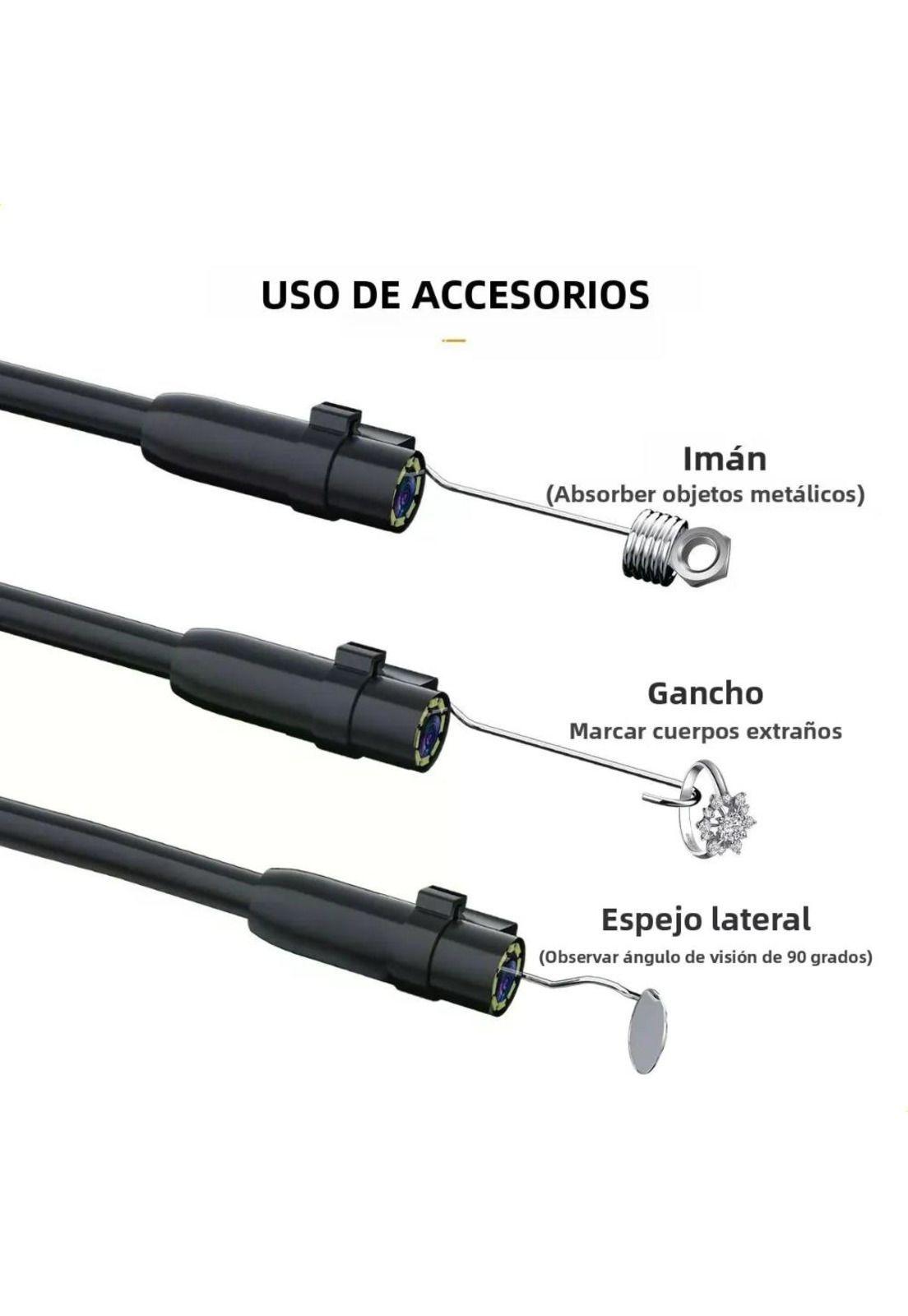 Endoscopio Boroscopio Industrial 1080p Cámara Automotriz 2m-7