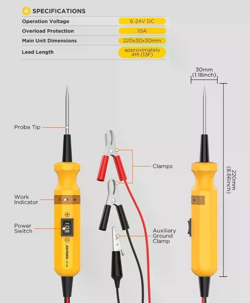 Bt160 Autool Probador De Circuito Automotriz-7