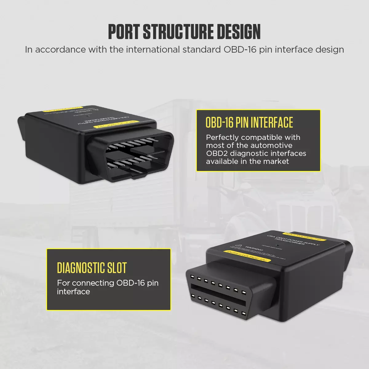 Adaptador OBD2 Fuente de alimentación de 24v a 12v-5