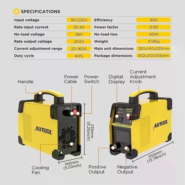 Mini Soldadora Autool M508 Portátil Arc Mma Igbt Profesional-5