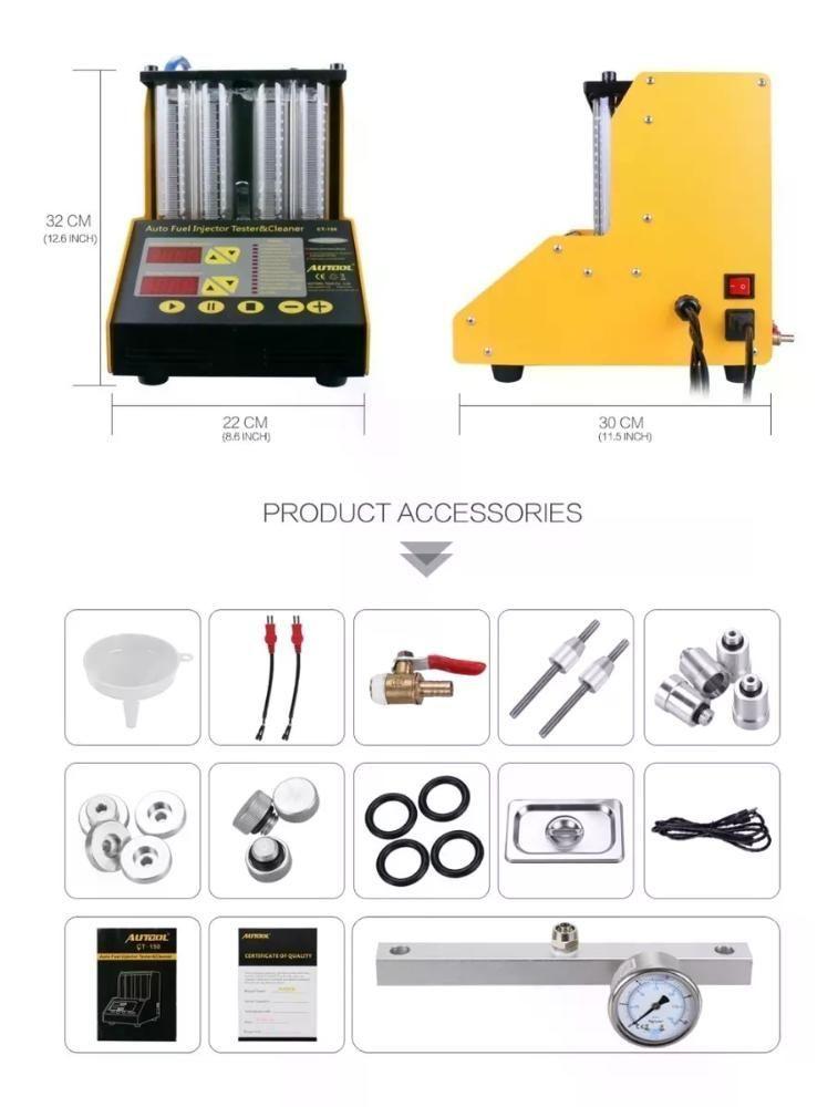 Ct150 Autool Limpiador Y Probador Ultrasónico De Inyectores-4