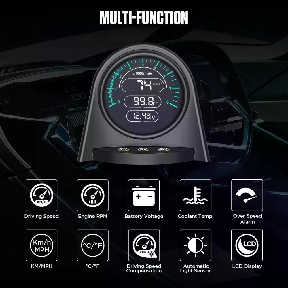 Scanner Automotriz Autool X70 Obd2 12v Mide Velocidad Temp-2