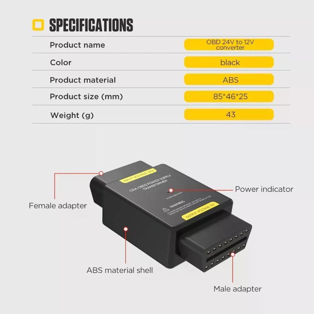 24v A 12v Autool Obd2 Adaptador-5