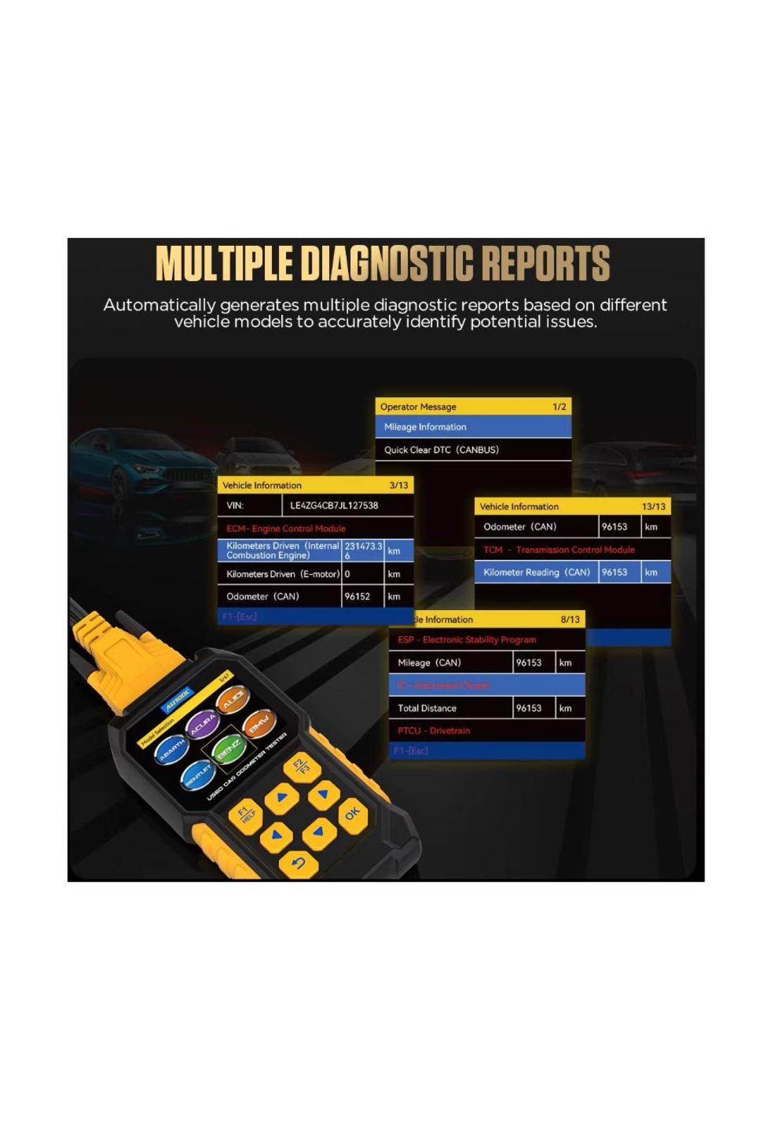 Scanner de odómetro para autos usados ​, lector de código VIN y borrado de códigos de error-3