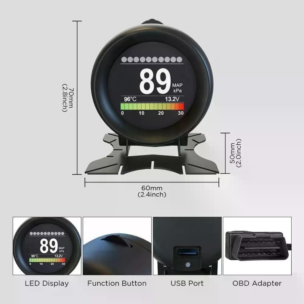 Medidor Velocímetro X60 Pro Autool Hud Digital-9